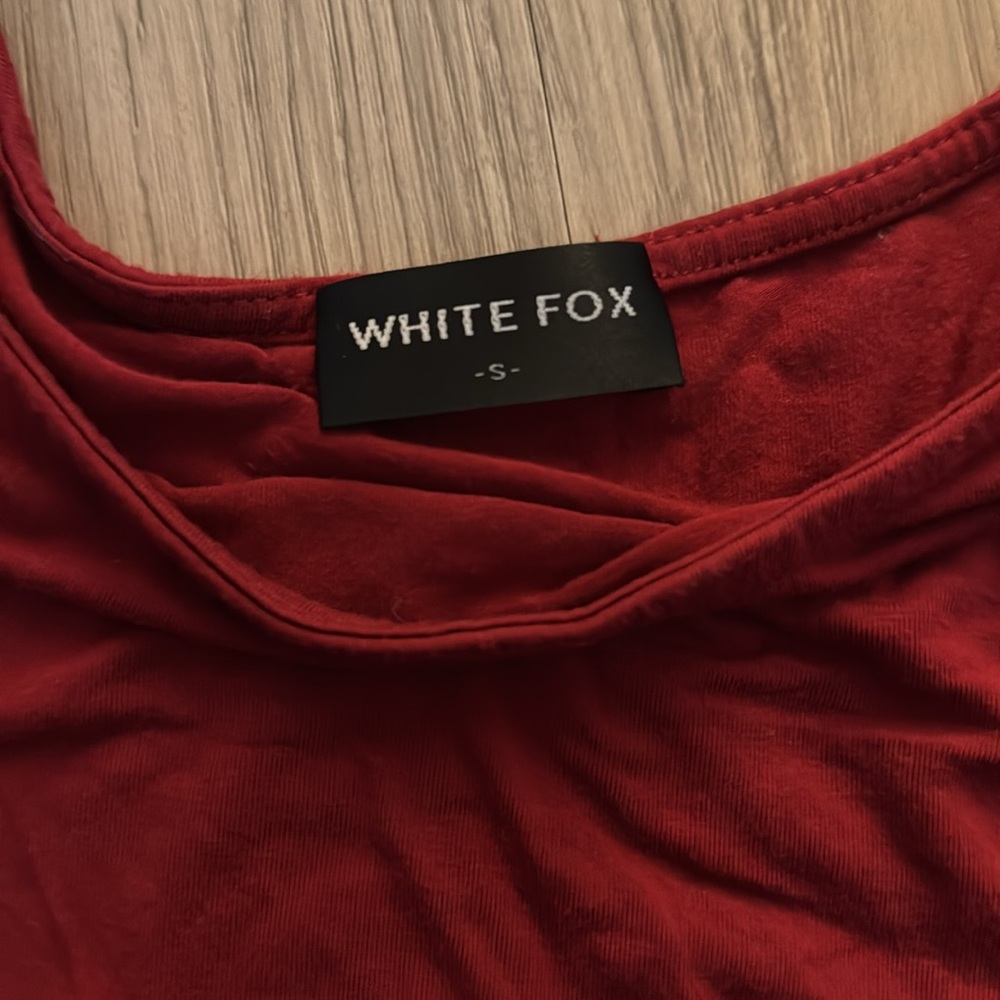 White fox long sleeve top in a deep wine color. - Picture 2 of 3